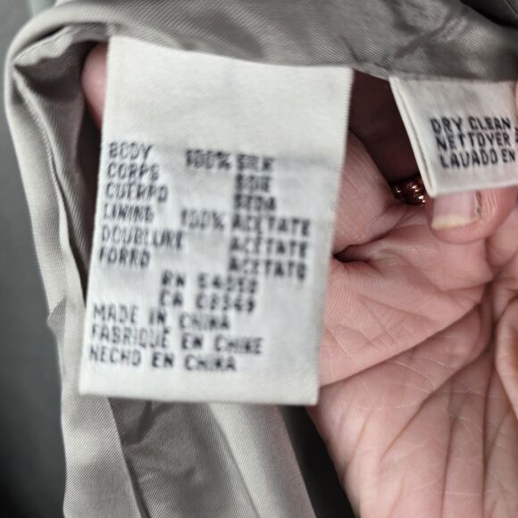 Rena Rowan Womens Silk Blazer Jacket 6P Green Double Breasted Classic Trendy - Picture 6 of 14